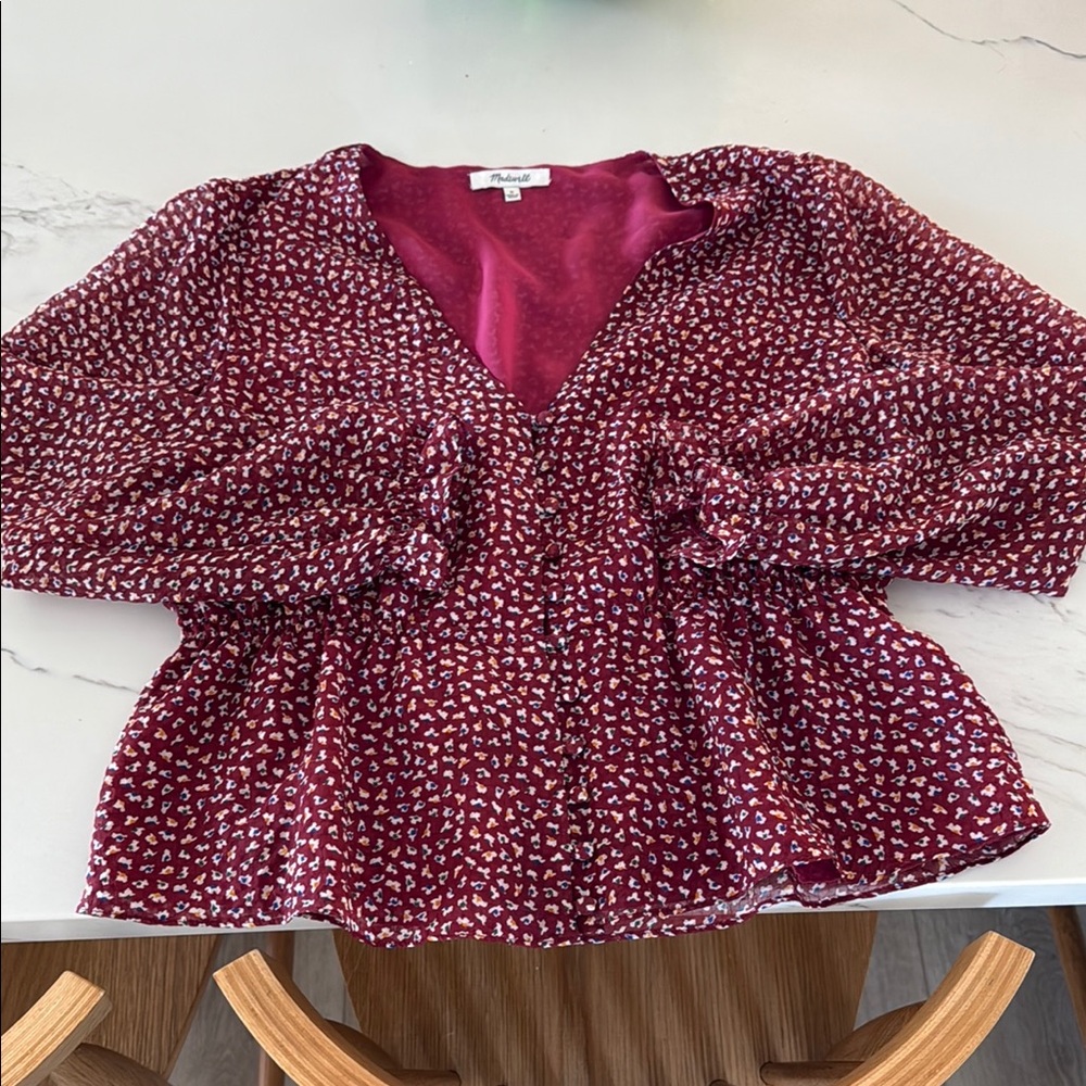 Madewell floral blouse